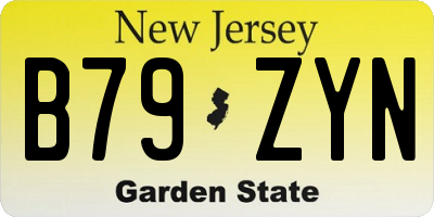 NJ license plate B79ZYN