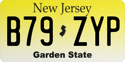 NJ license plate B79ZYP