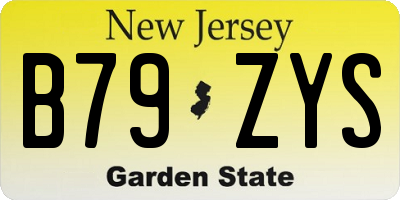 NJ license plate B79ZYS