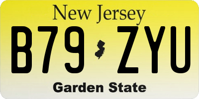 NJ license plate B79ZYU