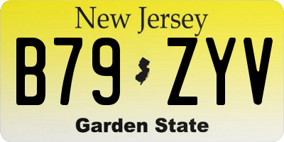 NJ license plate B79ZYV