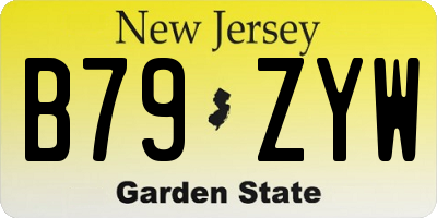NJ license plate B79ZYW