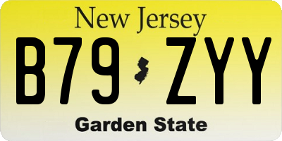 NJ license plate B79ZYY