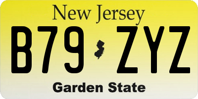 NJ license plate B79ZYZ