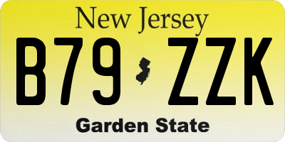 NJ license plate B79ZZK