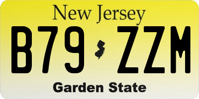 NJ license plate B79ZZM