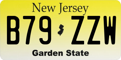 NJ license plate B79ZZW