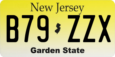 NJ license plate B79ZZX