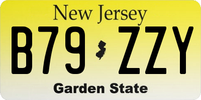 NJ license plate B79ZZY