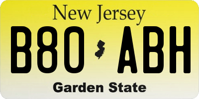 NJ license plate B80ABH