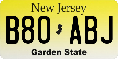 NJ license plate B80ABJ