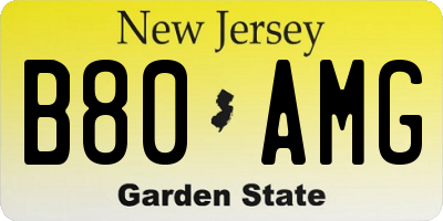 NJ license plate B80AMG