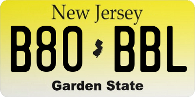 NJ license plate B80BBL