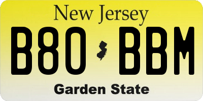 NJ license plate B80BBM