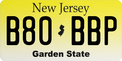 NJ license plate B80BBP