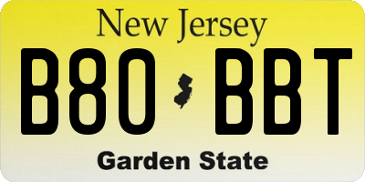 NJ license plate B80BBT