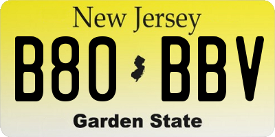 NJ license plate B80BBV