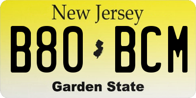 NJ license plate B80BCM