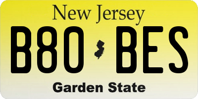 NJ license plate B80BES