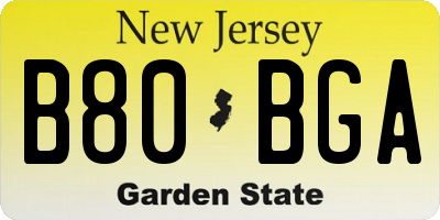 NJ license plate B80BGA