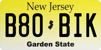 NJ license plate B80BIK