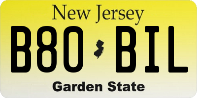 NJ license plate B80BIL