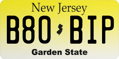 NJ license plate B80BIP