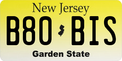 NJ license plate B80BIS