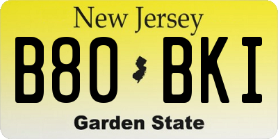 NJ license plate B80BKI