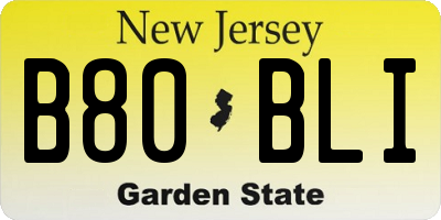 NJ license plate B80BLI