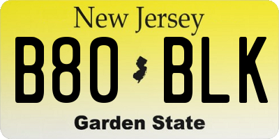 NJ license plate B80BLK