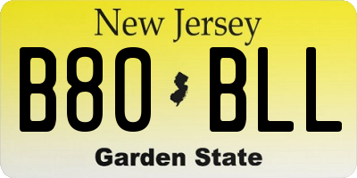 NJ license plate B80BLL