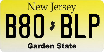 NJ license plate B80BLP
