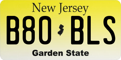 NJ license plate B80BLS