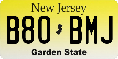 NJ license plate B80BMJ