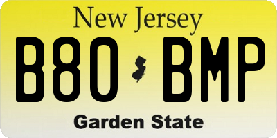 NJ license plate B80BMP