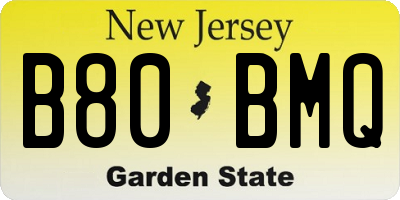 NJ license plate B80BMQ
