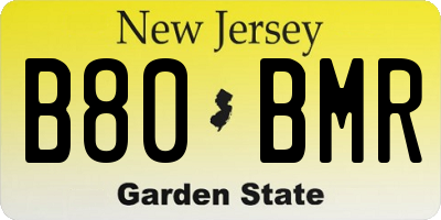 NJ license plate B80BMR