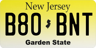 NJ license plate B80BNT