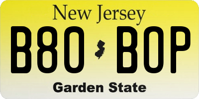 NJ license plate B80BOP