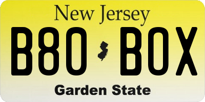 NJ license plate B80BOX