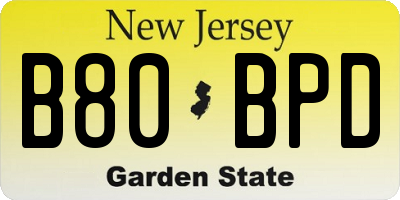 NJ license plate B80BPD
