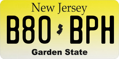 NJ license plate B80BPH