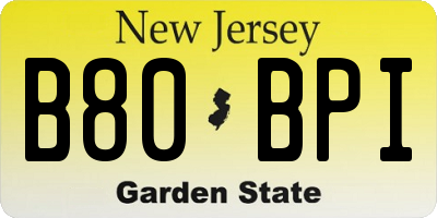 NJ license plate B80BPI