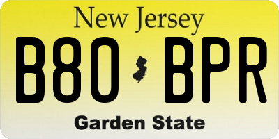 NJ license plate B80BPR