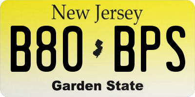 NJ license plate B80BPS