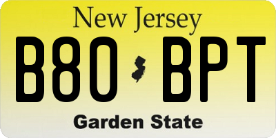 NJ license plate B80BPT