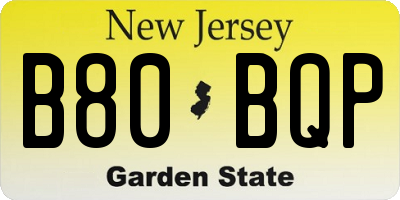 NJ license plate B80BQP
