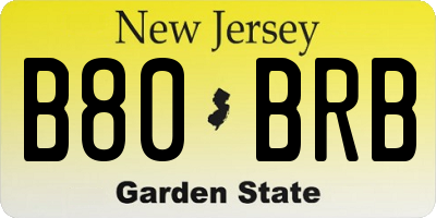 NJ license plate B80BRB