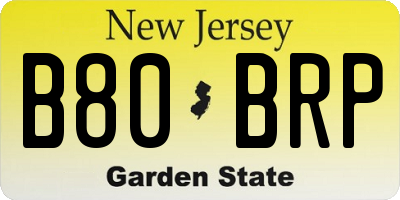 NJ license plate B80BRP